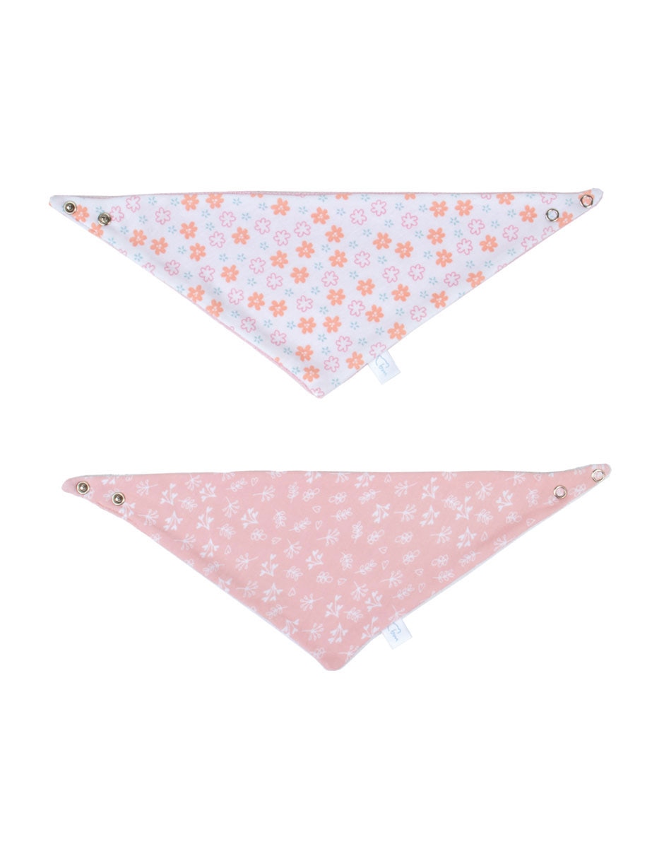 Set babero estampado floral de algodón 2 piezas