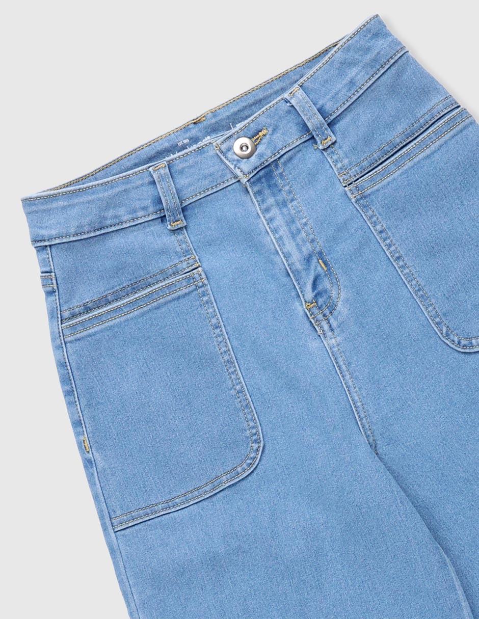Jeans campana Weekend lavado claro para niña