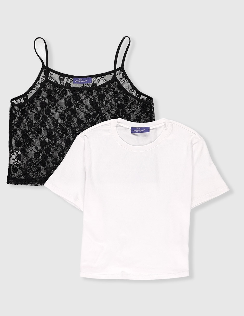 Set playera manga corta para niña 1