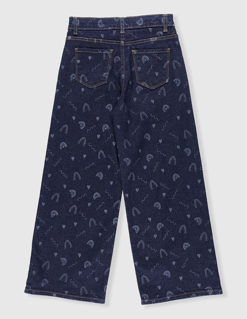 Jeans amplio lavado medio para niña 5