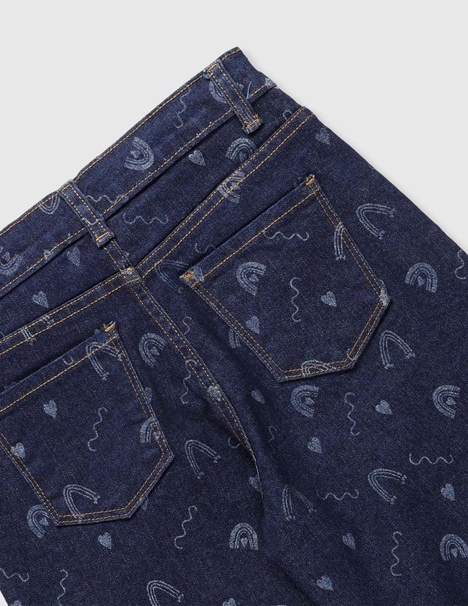 Jeans amplio lavado medio para niña 7