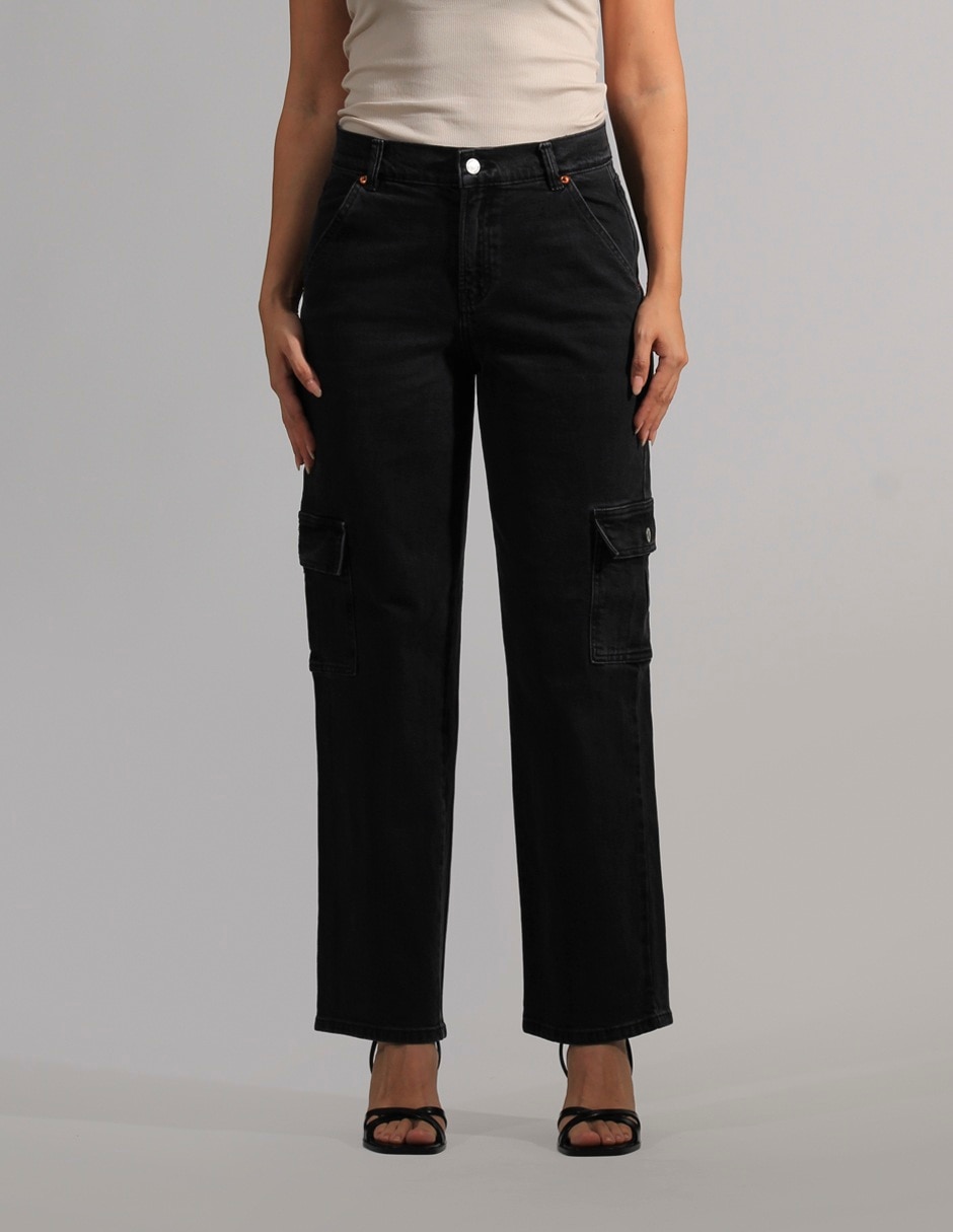 Jeans cargo straight para mujer Jeans cargo straight para mujer