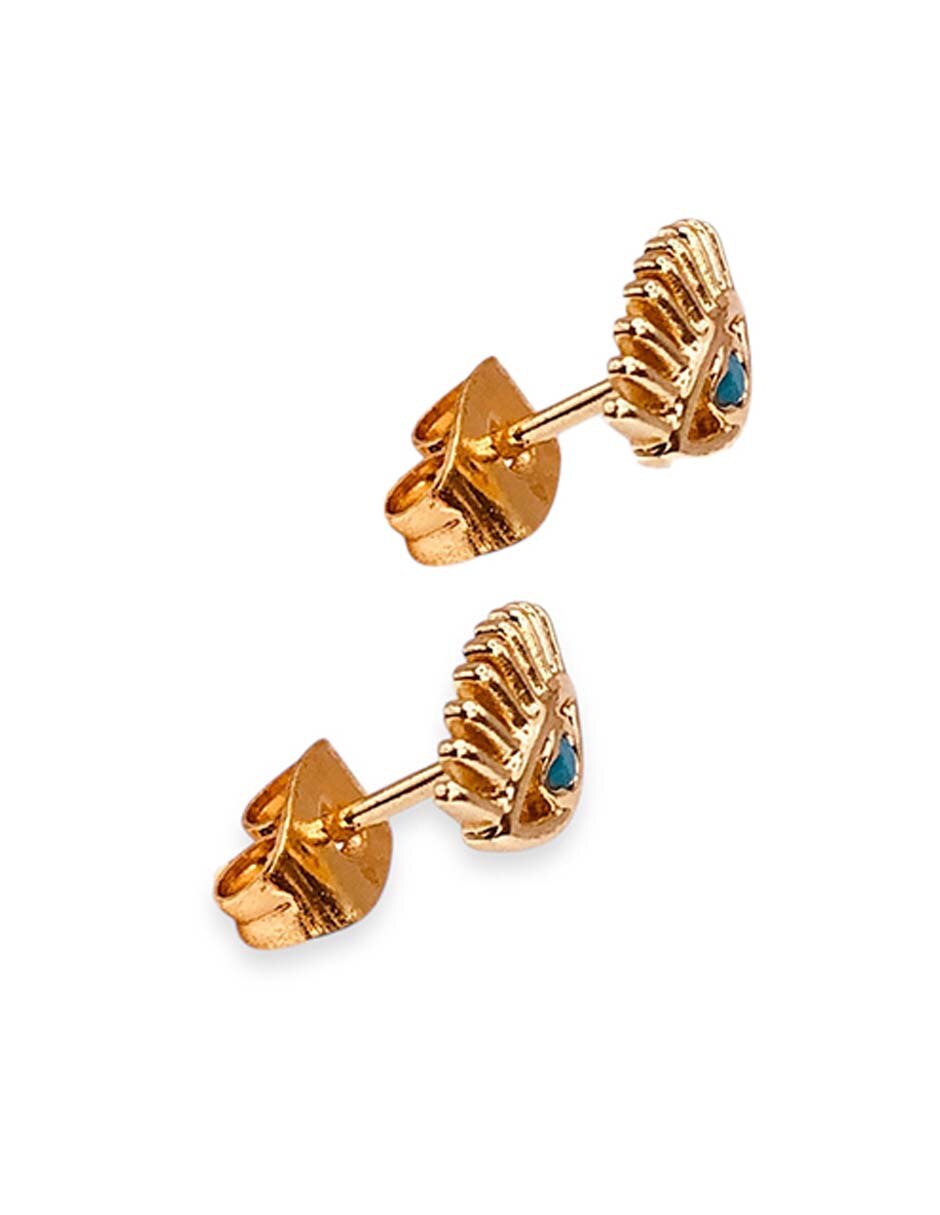 Broqueles de ojo con acabado baño de oro 14 K