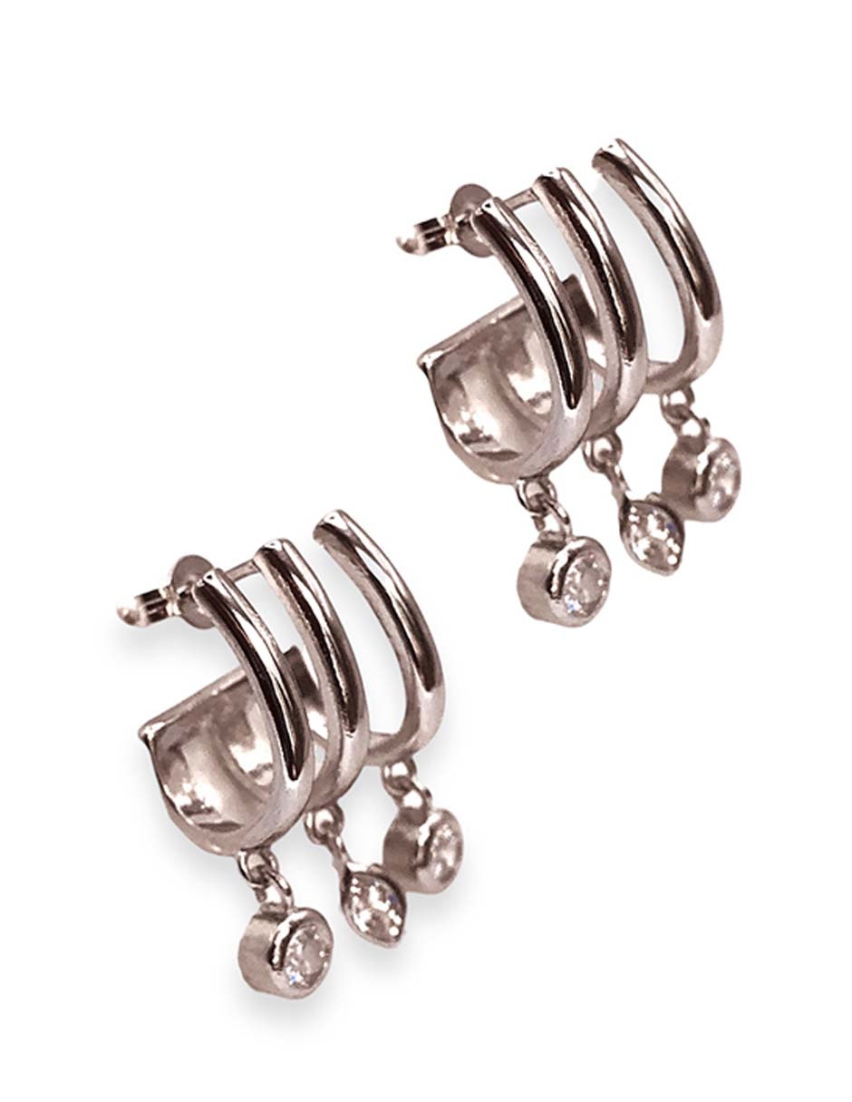 Aretes de aro con acabado brillante 2