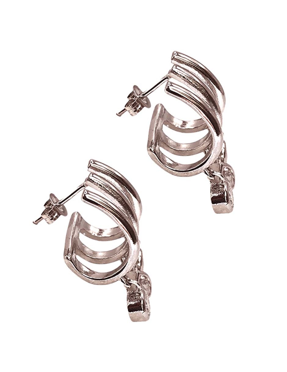 Aretes de aro con acabado brillante 3