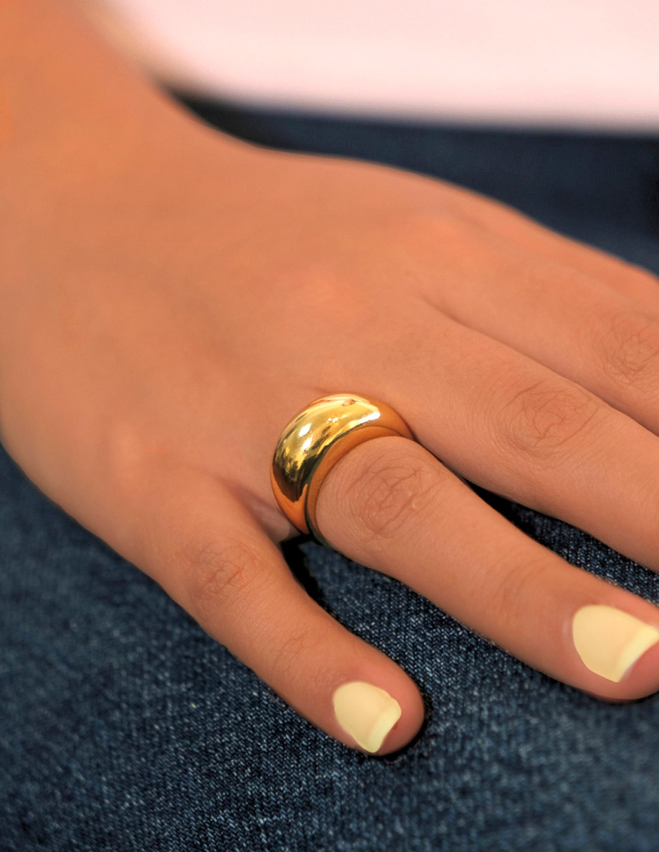 Anillo 18 k de oro brillante