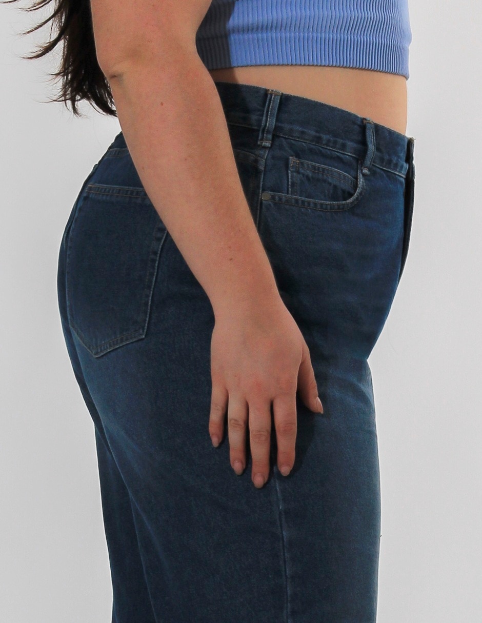 Jeans wide leg corte cintura alta para mujer 2
