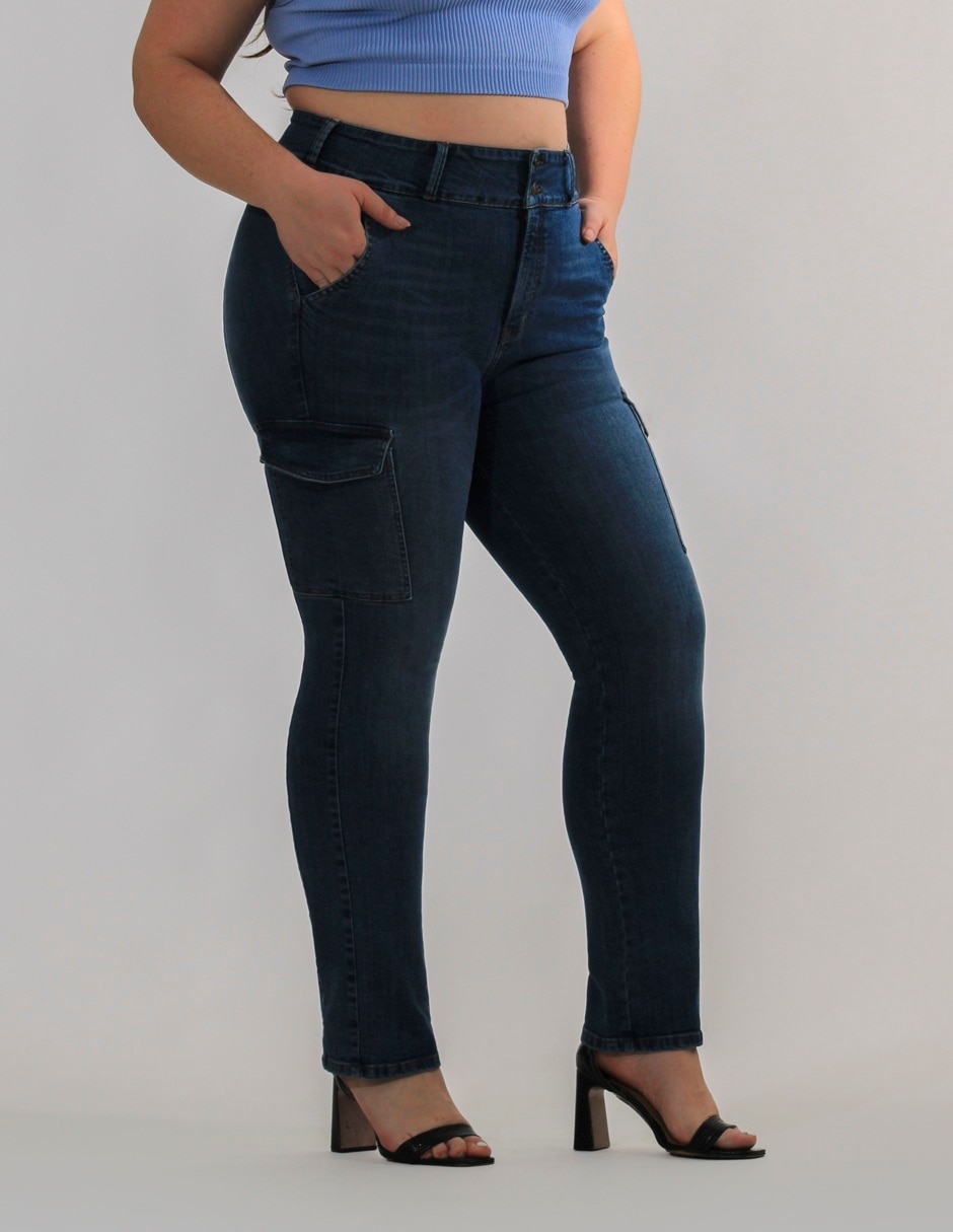 Jeans carpenter straight corte cintura alta para mujer 2