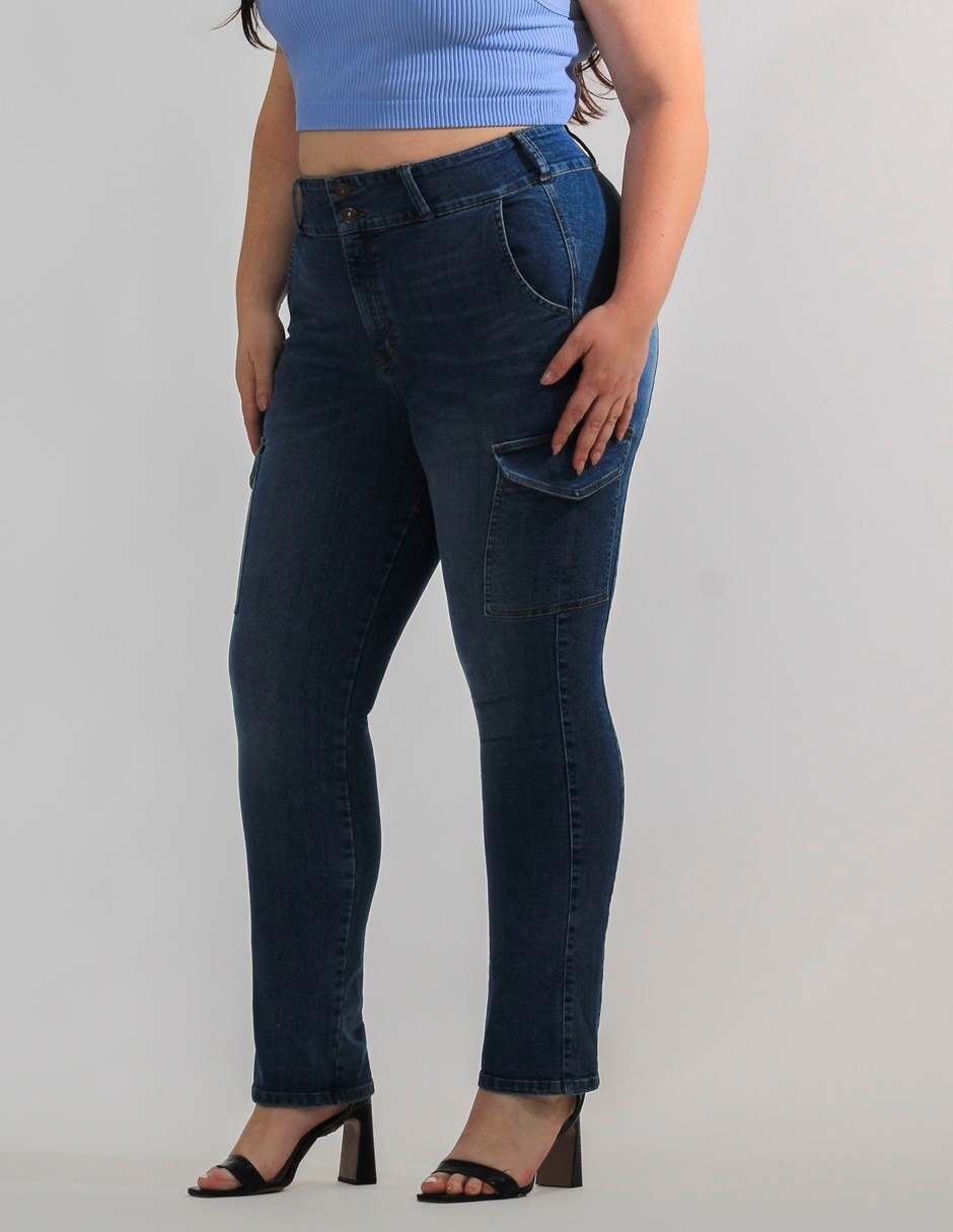 Jeans carpenter straight corte cintura alta para mujer 5
