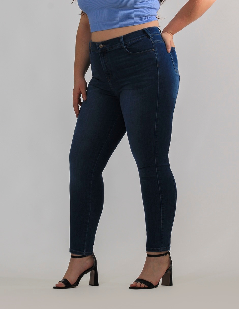 Jeans skinny corte cintura alta para mujer 2