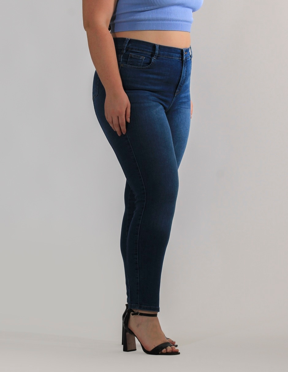 Jeans skinny corte cintura alta para mujer 6