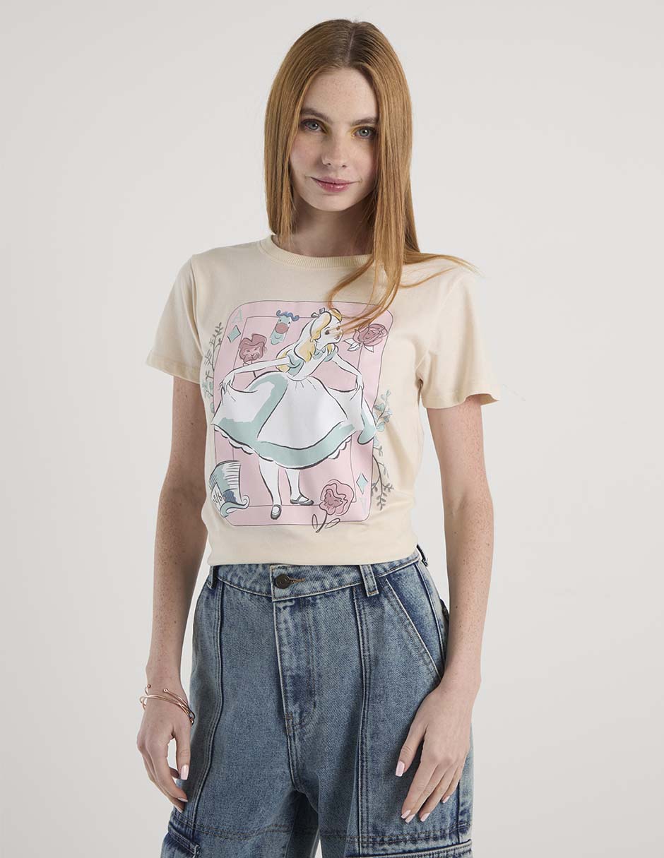 Playera manga corta cuello redondo para mujer Playera manga corta cuello redondo para mujer