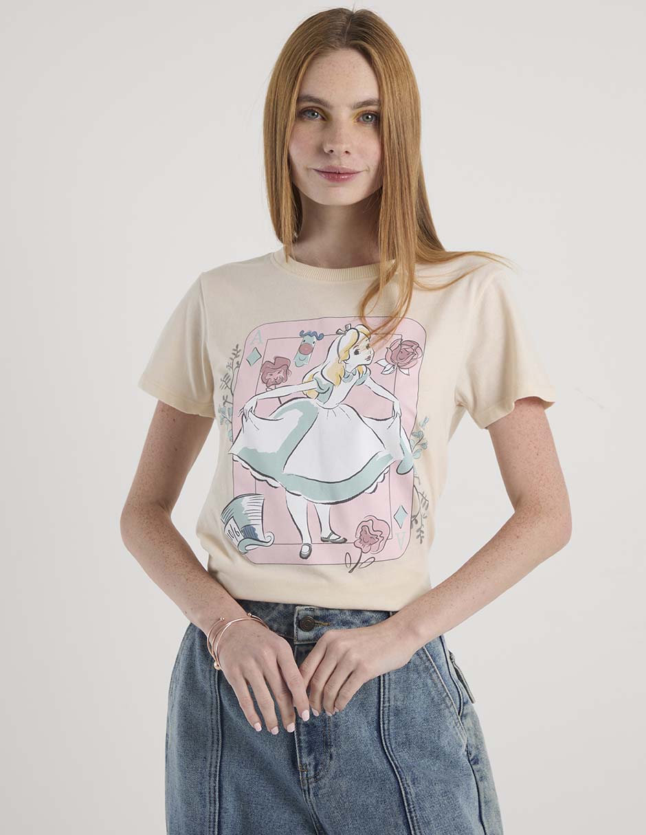 Playera manga corta Disney cuello redondo para mujer