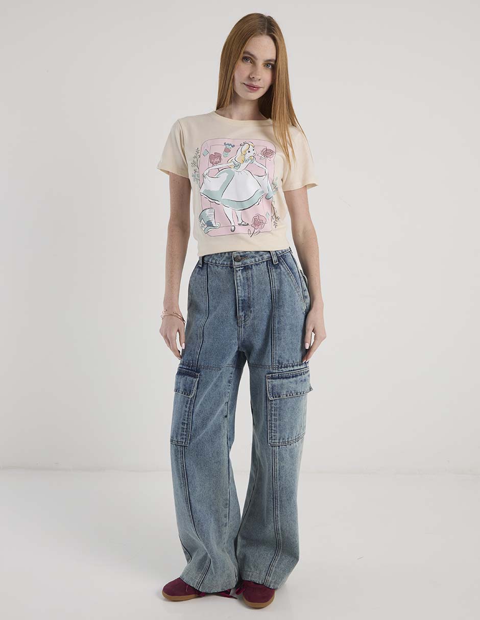 Playera manga corta Disney cuello redondo para mujer