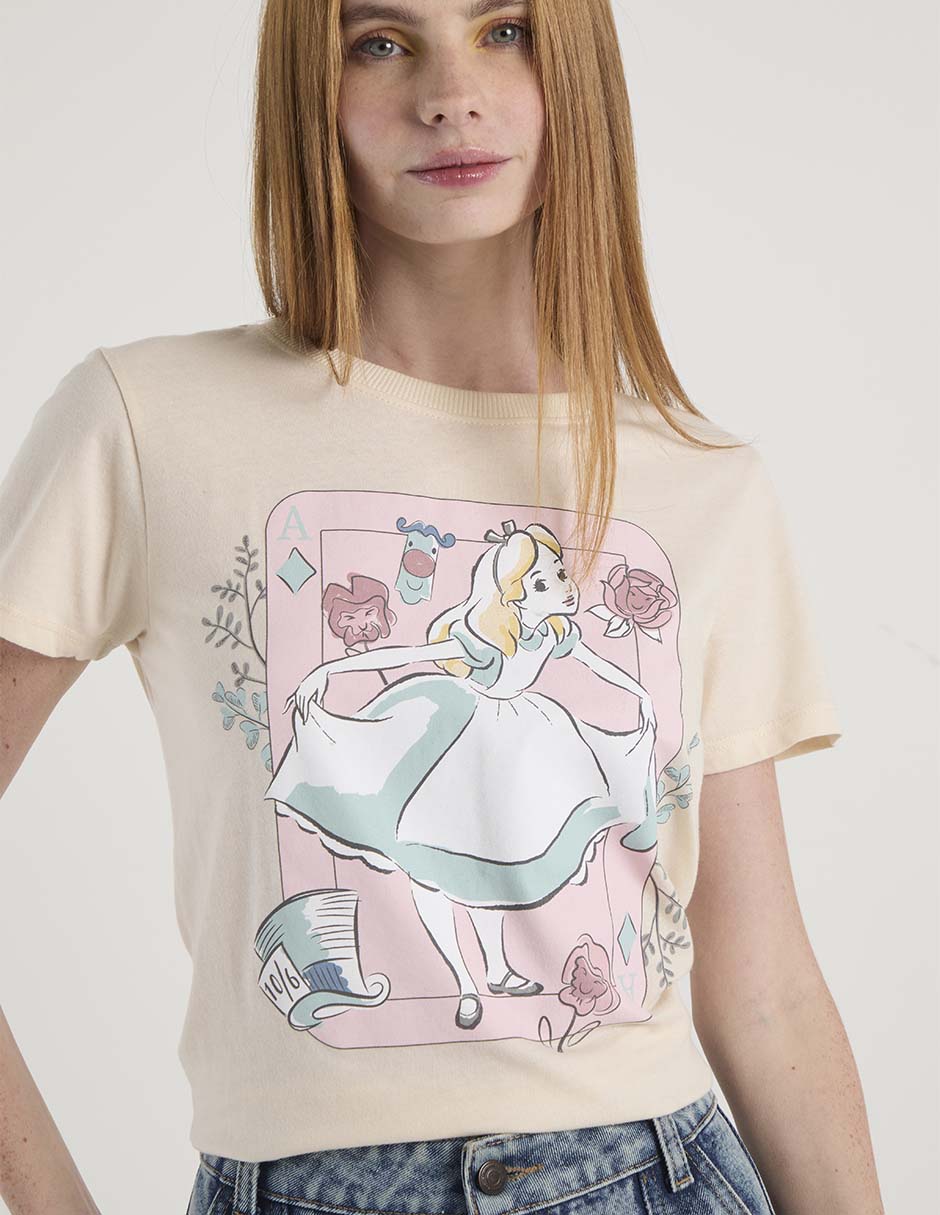 Playera manga corta Disney cuello redondo para mujer