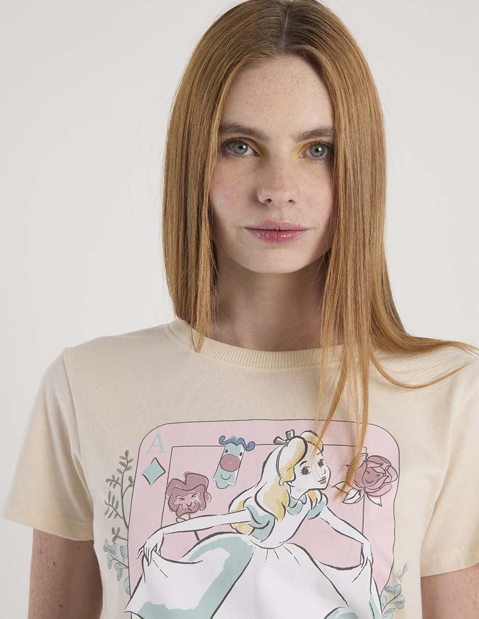 Playera manga corta Disney cuello redondo para mujer