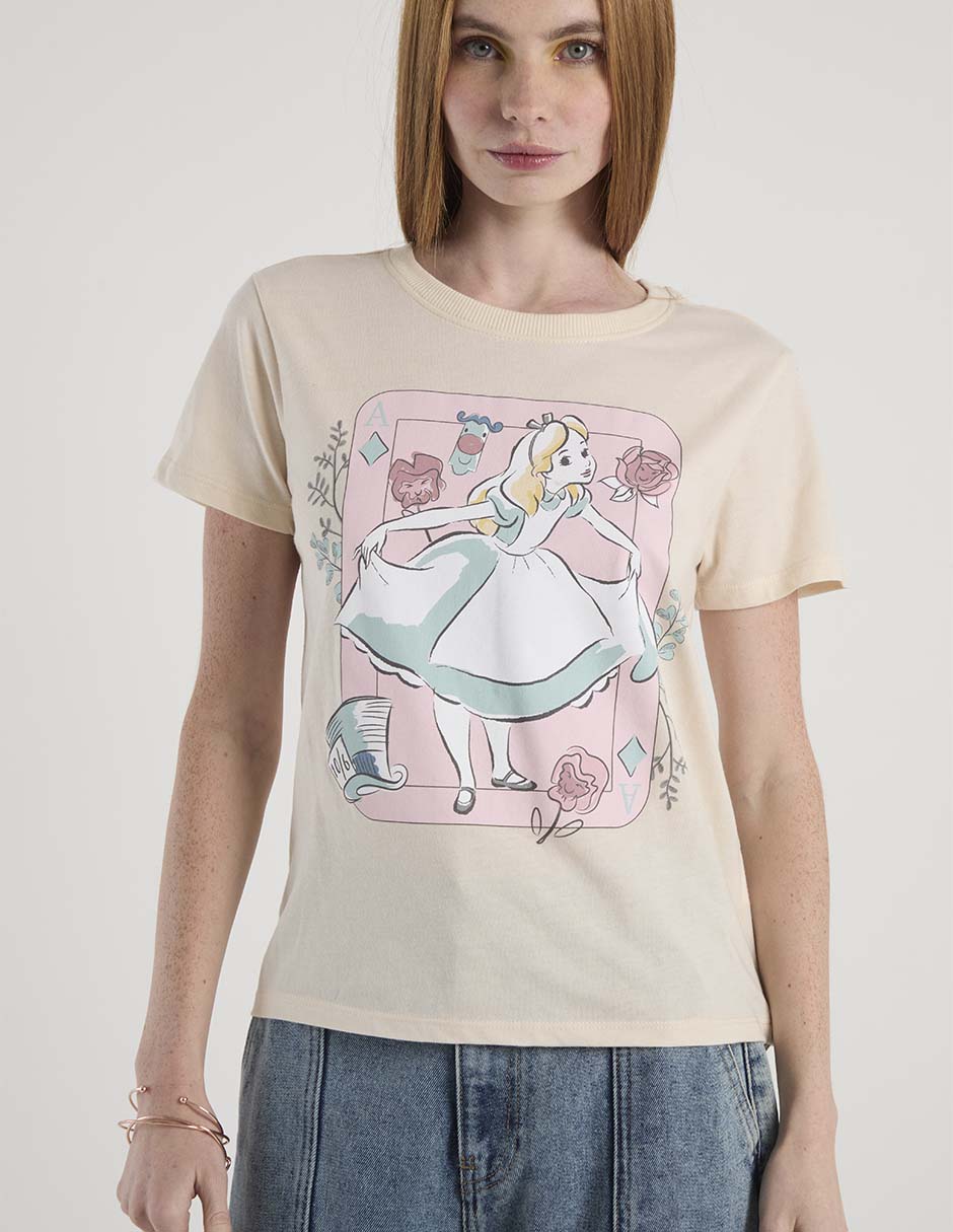 Playera manga corta Disney cuello redondo para mujer