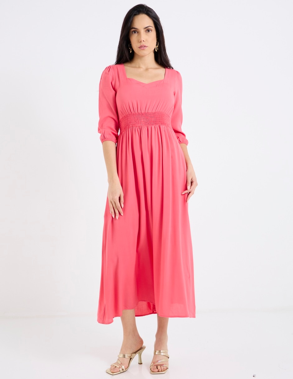 Vestido largo de fiesta escote Cuadrado Vestido largo de fiesta escote Cuadrado