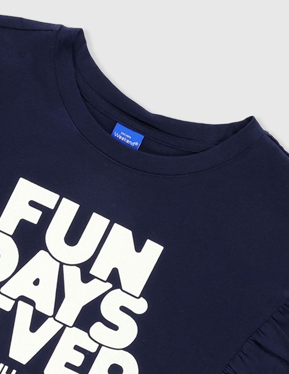 Playera Weekend manga corta para mujer