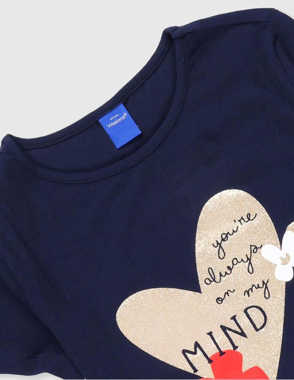 Playera manga corta para niña
