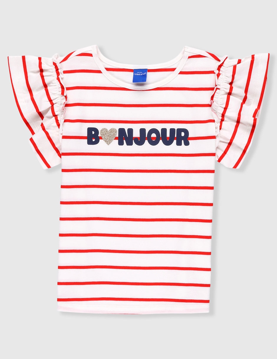 Playera Weekend manga corta para bebé niña