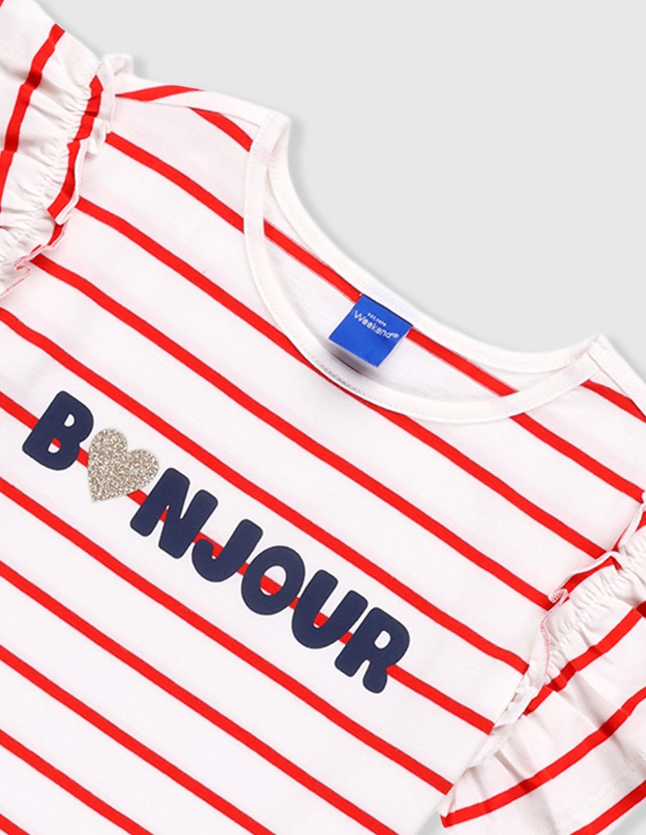 Playera Weekend manga corta para bebé niña