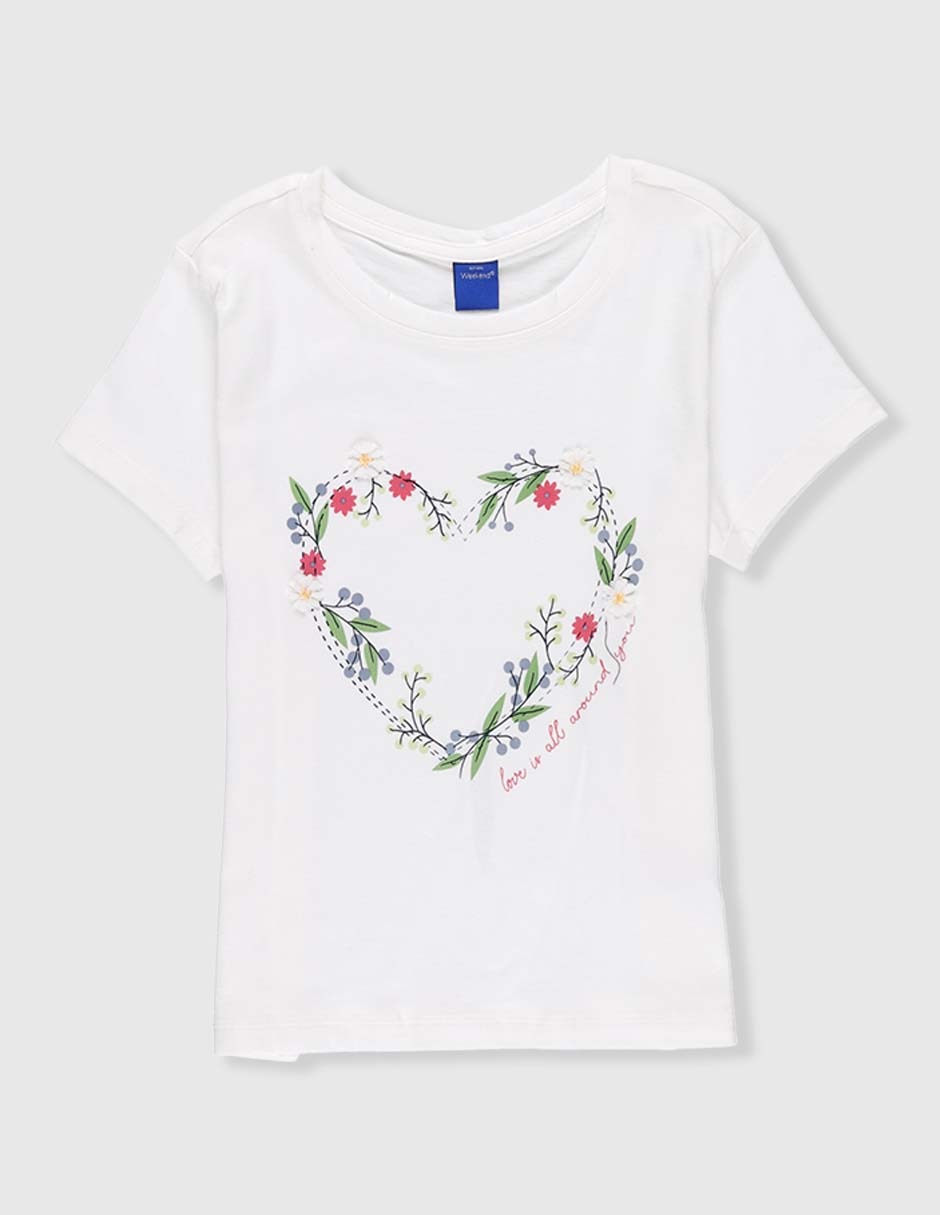 Playera manga corta para niña Playera manga corta para niña