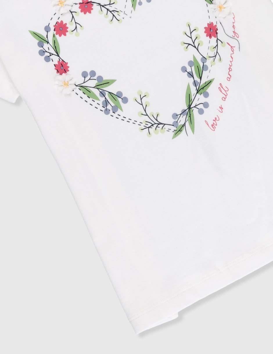 Playera manga corta para niña