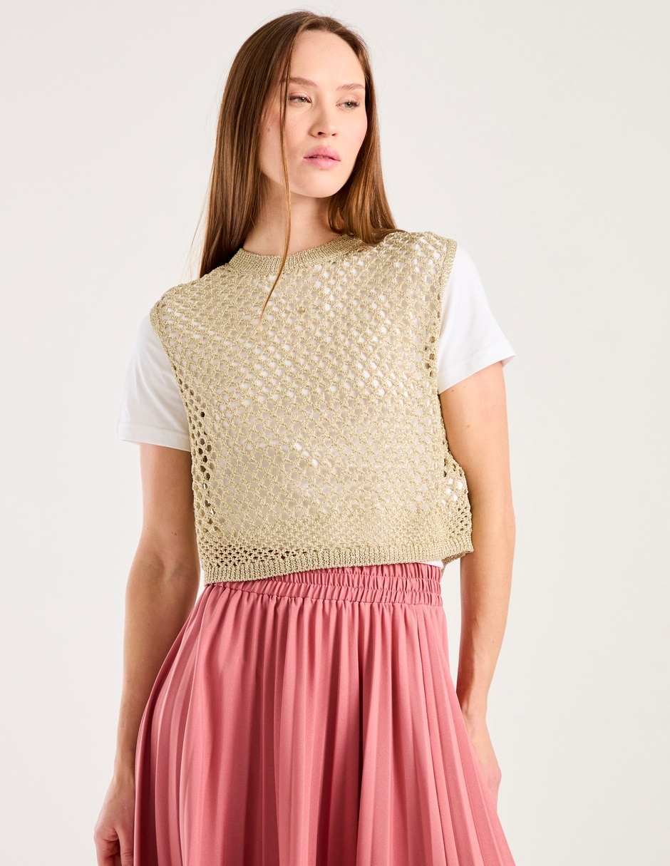 Playera manga corta cuello redondo mujer
