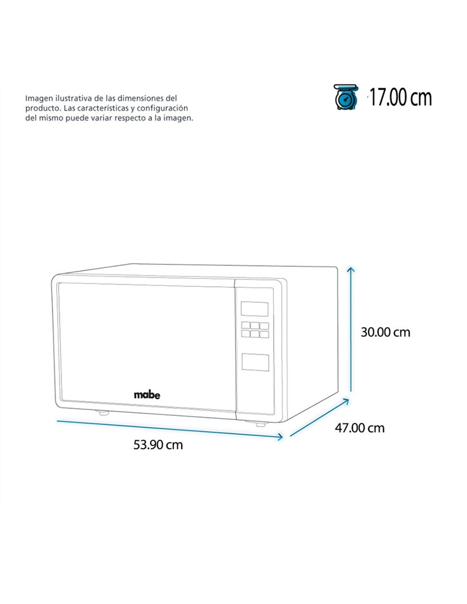 Horno de microondas convencional Mabe modelo HMM15XPO de 1.5 pies cúbicos