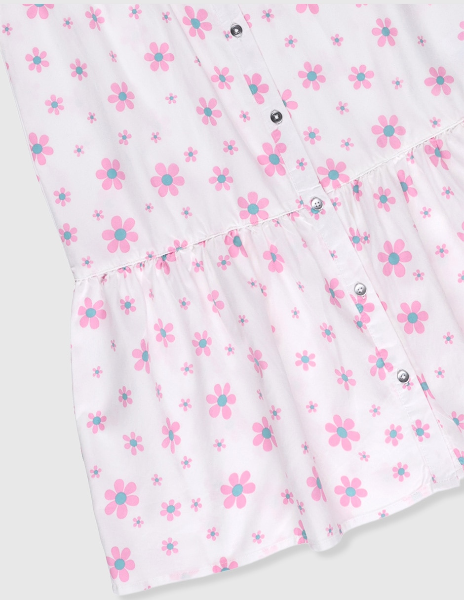 Vestido manga volantes para niña