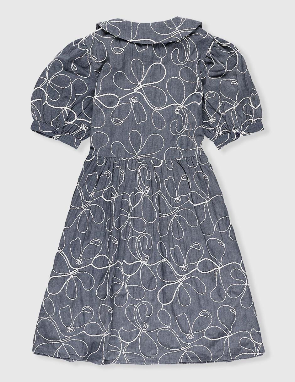 Vestido manga globo para niña 4