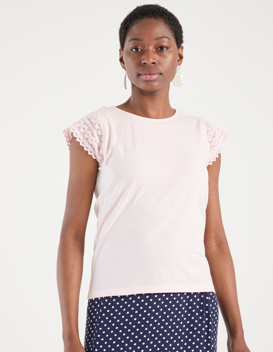 Playera manga corta cuello redondo para mujer Playera manga corta cuello redondo para mujer