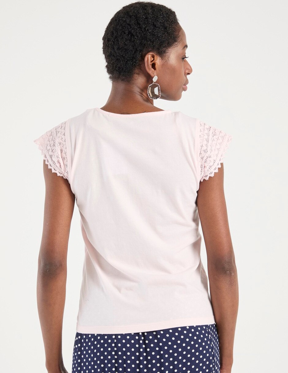 Playera manga corta cuello redondo para mujer 6