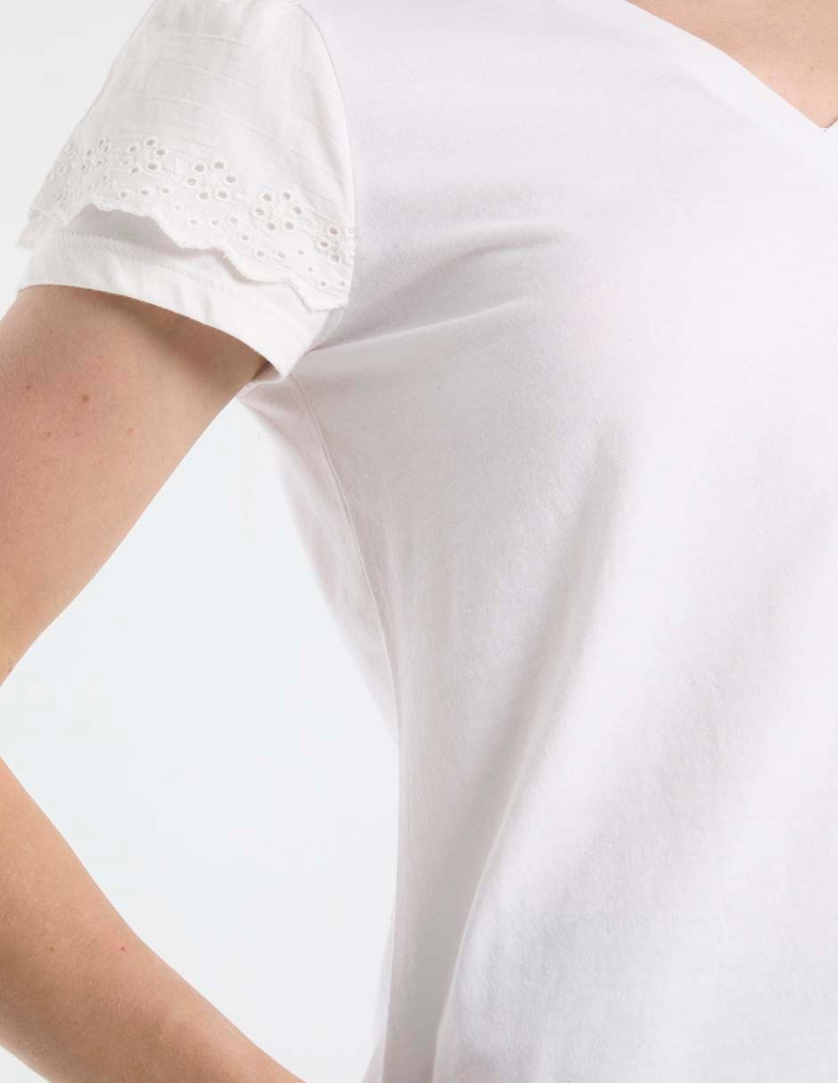 Playera manga corta cuello v mujer 2
