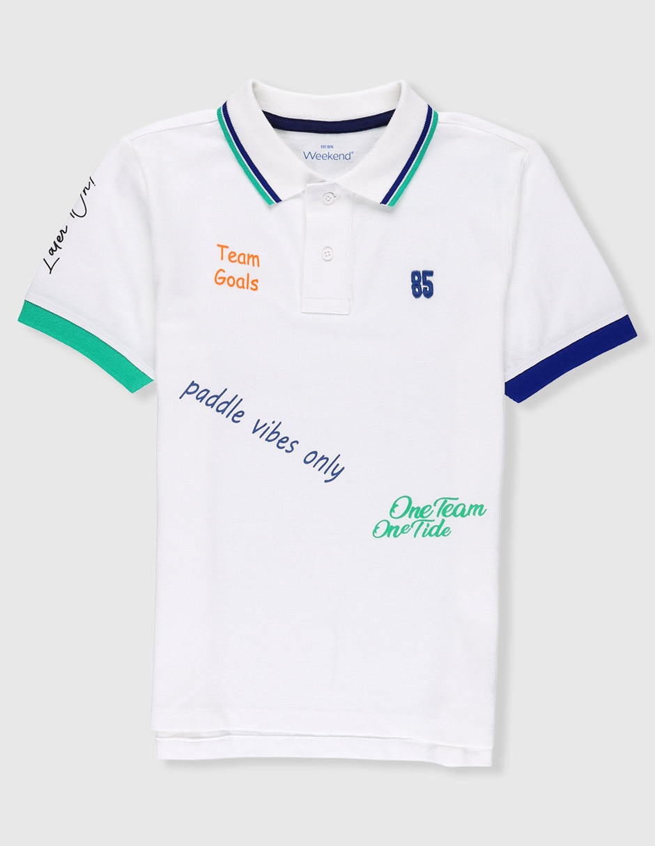 Playera tipo polo de algodón para niño