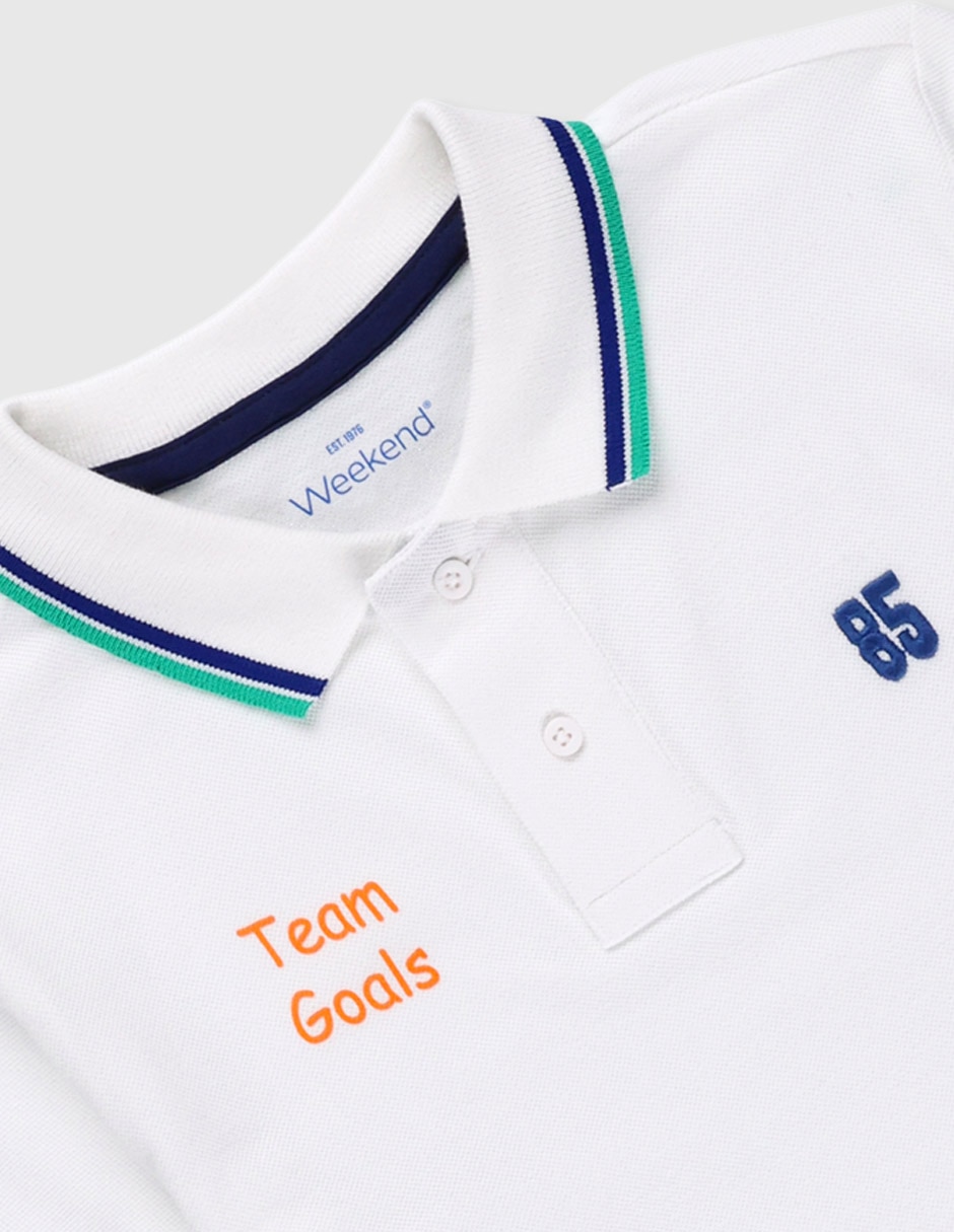Playera tipo polo de algodón para niño