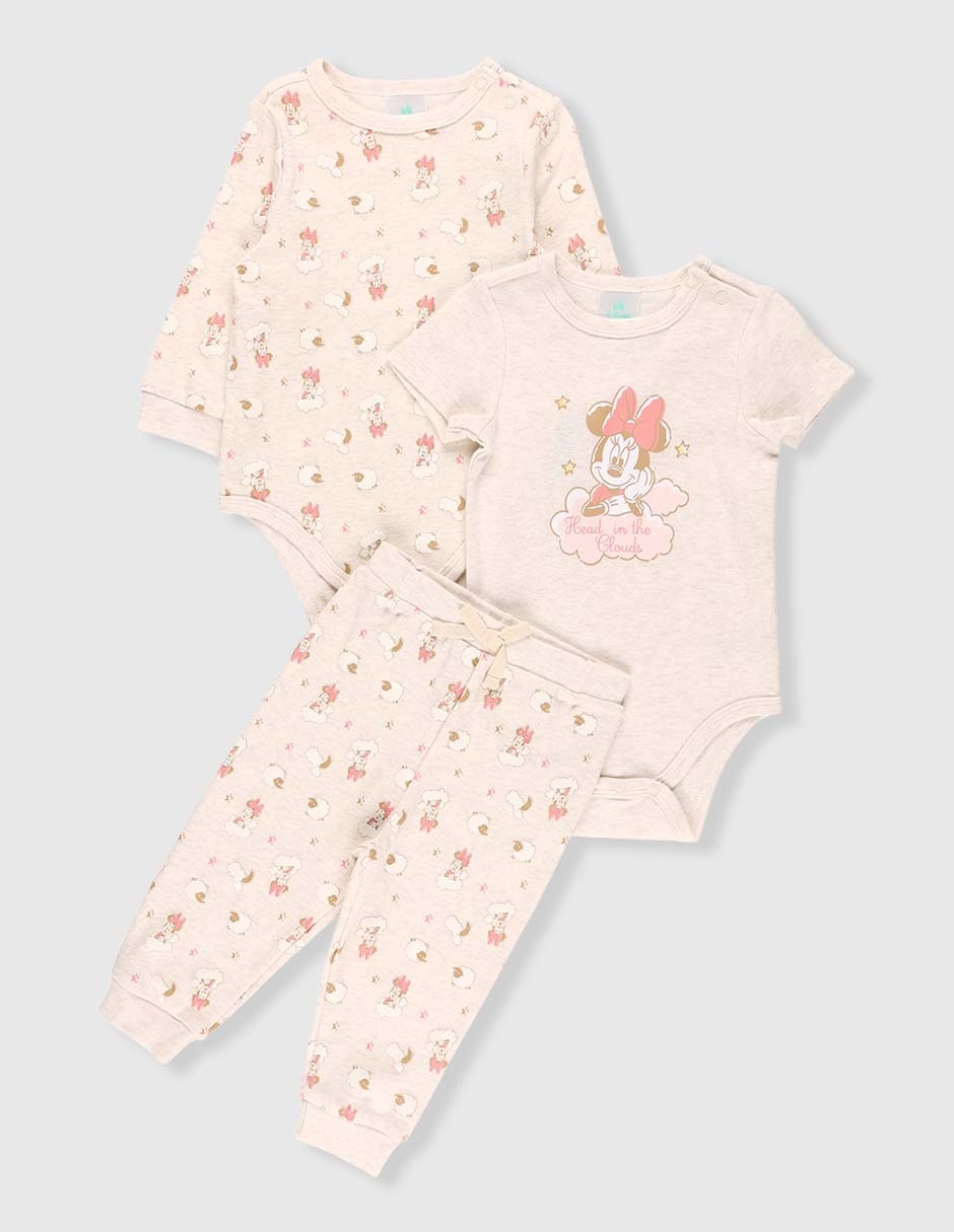 Conjunto pijama Minnie Mouse para bebé niña