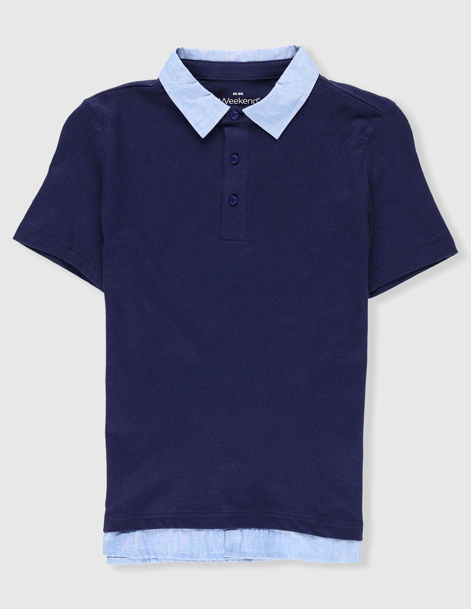 Playera tipo polo de algodón para niño