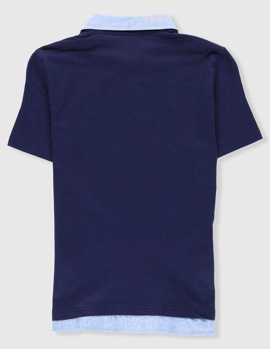 Playera tipo polo de algodón para niño