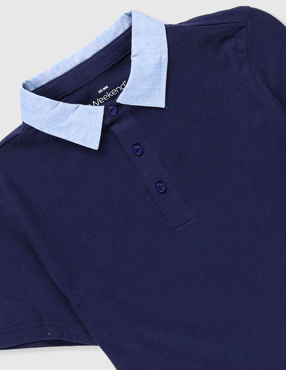 Playera tipo polo de algodón para niño