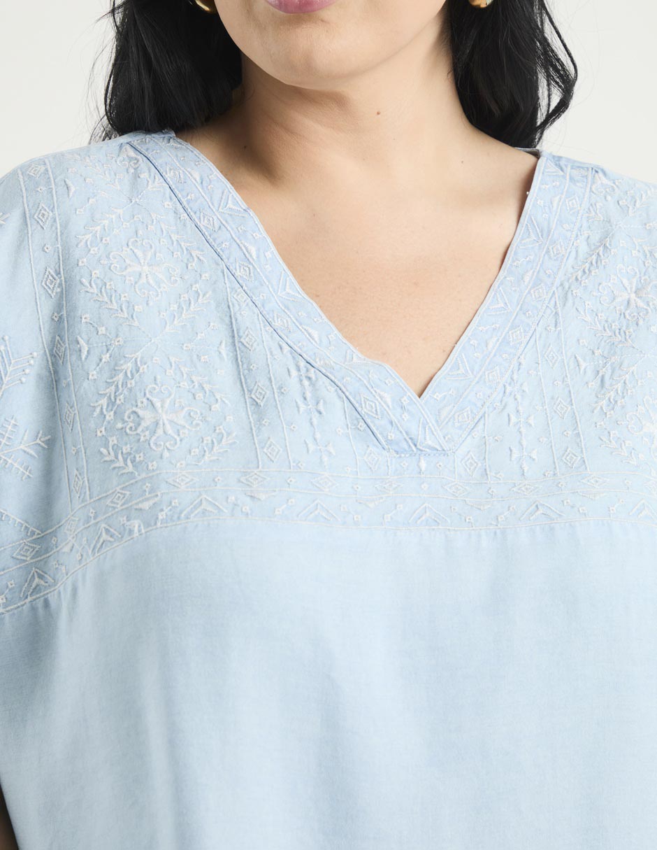 Blusa manga corta para mujer 7