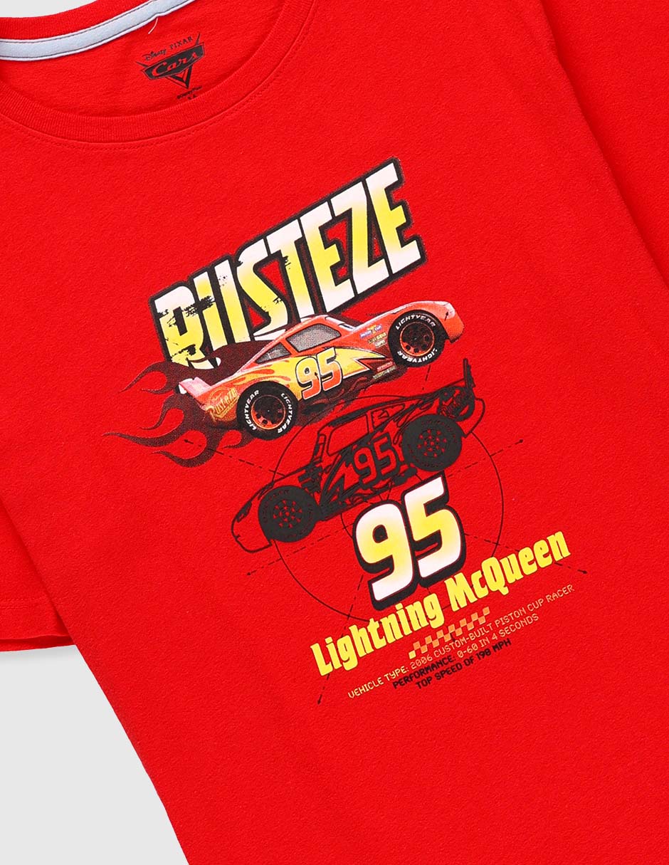 Playera Marvel Dtr Lightning McQueen manga corta para niño