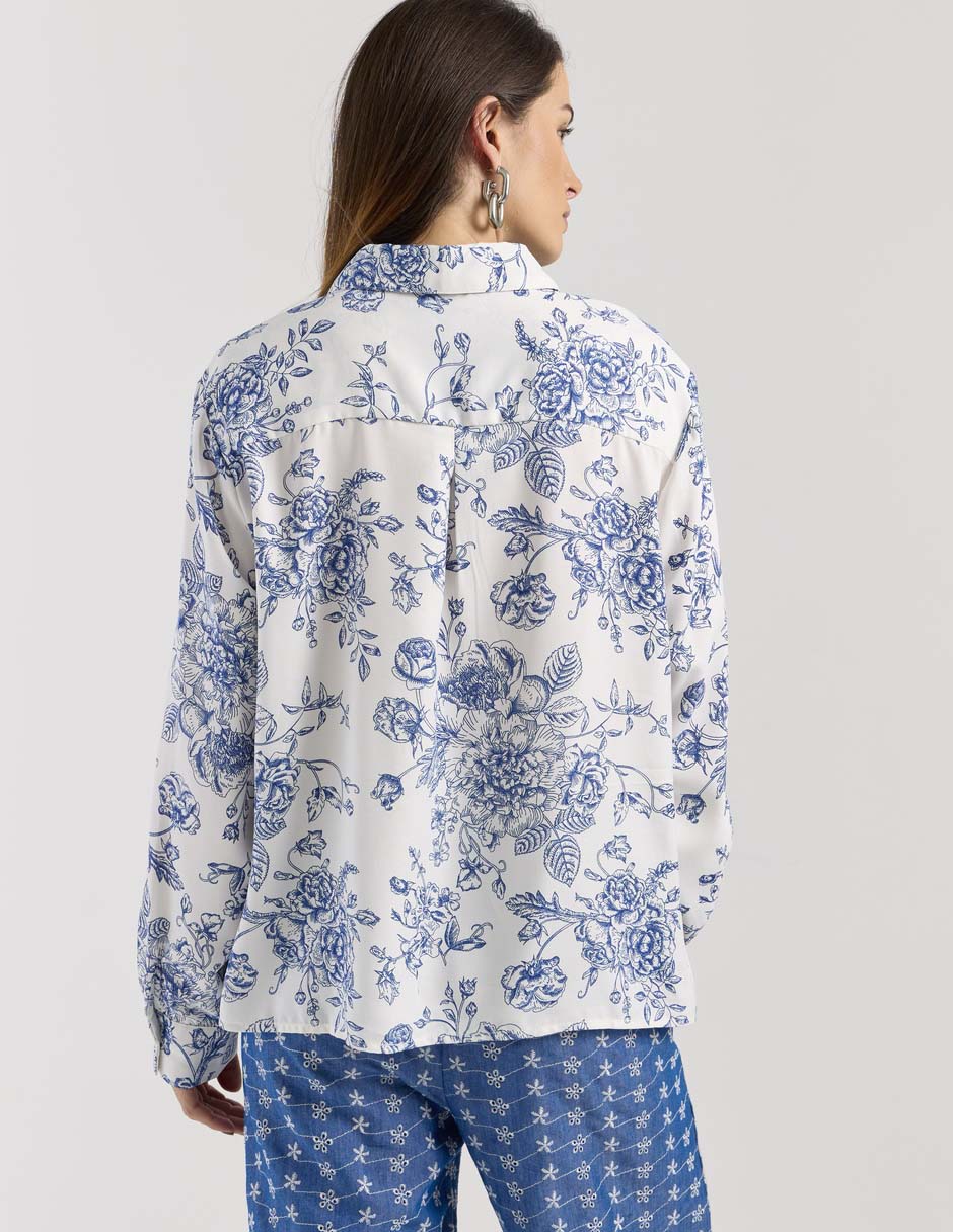Blusa camisera manga larga para mujer 5