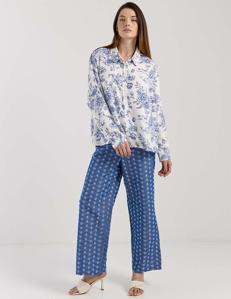 Blusa camisera manga larga para mujer 6