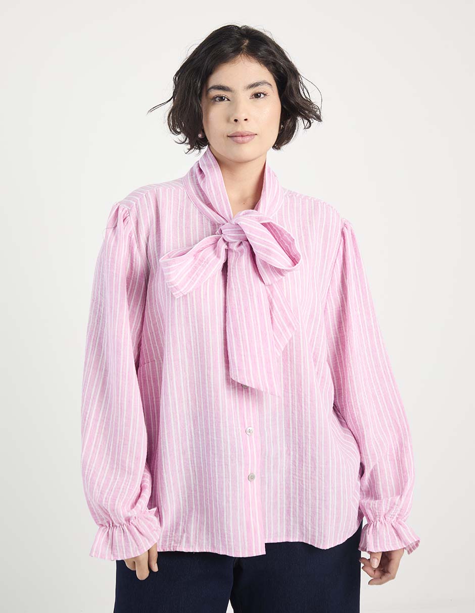 Blusa Contempo Plus manga larga para mujer