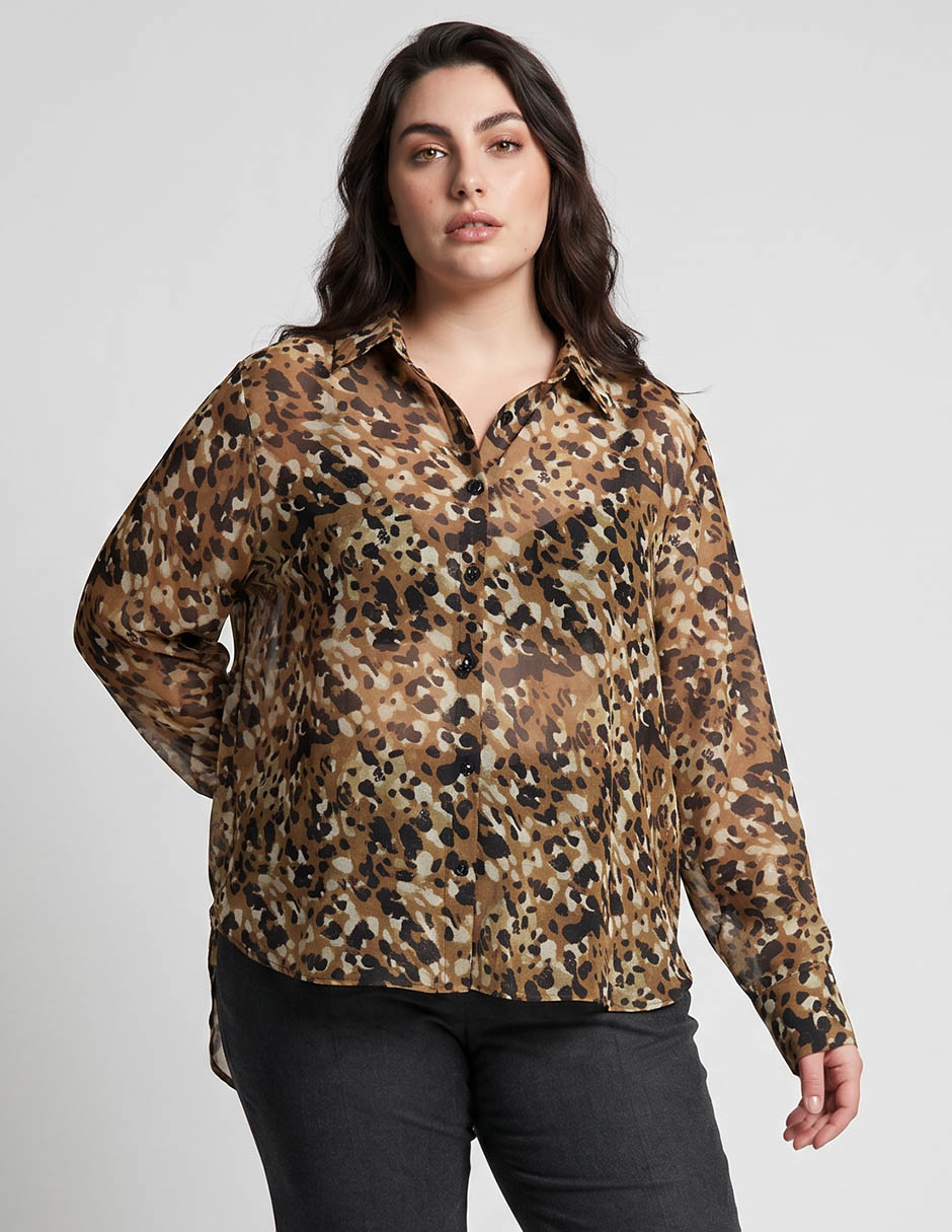 Blusa camisera manga larga para mujer 1