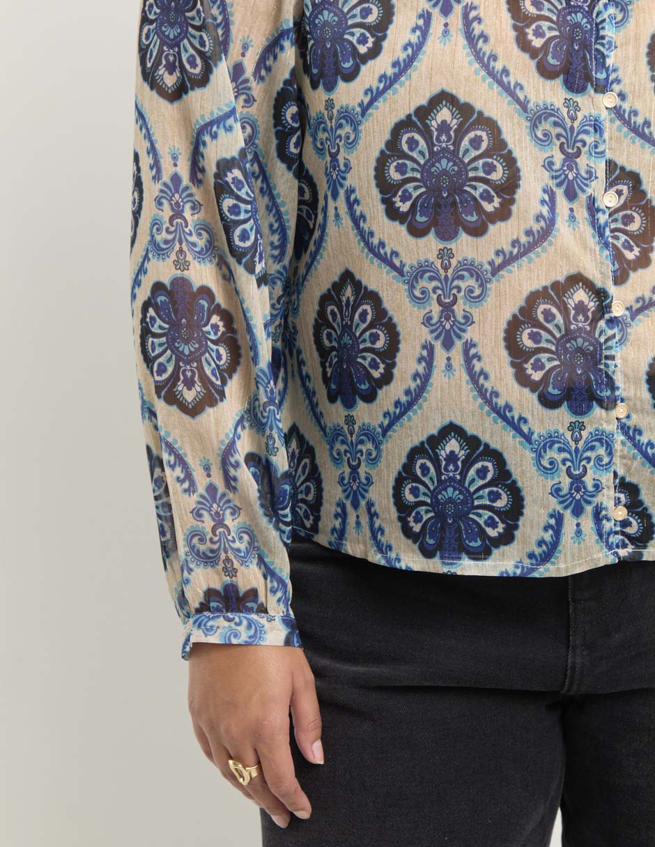 Blusa Contempo Plus manga larga para mujer