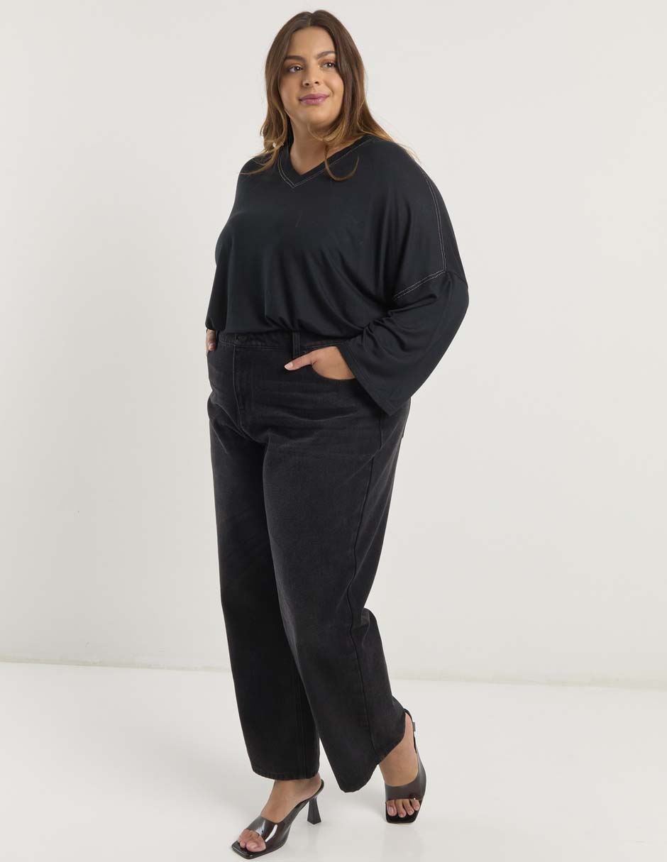 Blusa Contempo Plus manga larga para mujer