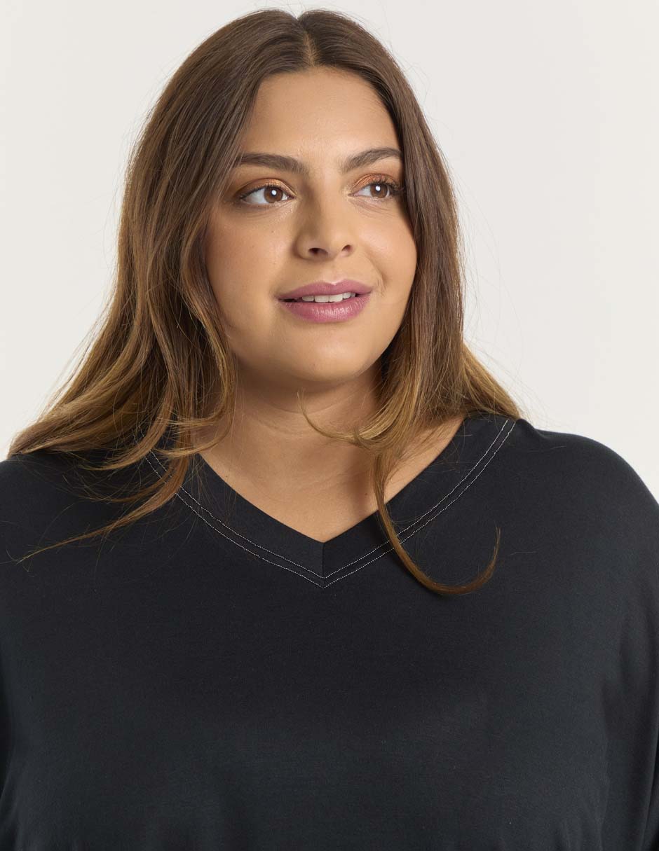 Blusa Contempo Plus manga larga para mujer
